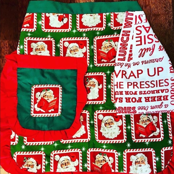 Xmas apron with removable hand towel - Picture 6 of 13